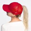 imageCC Hatsandscarf Ponytail caps Messy Buns Trucker Plain Baseball Cap BT6Red
