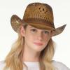 imageCC Ombre Open Weave Cowbay Hat with Braided TrimCoffee