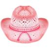 imageCC Ombre Open Weave Cowbay Hat with Braided TrimHot Pink