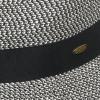 imageCC Panama Sun Hat  Rolled Edge Fedora Style with Trim Band ampamp UPF 50 UV ProtectionBlack Multi