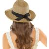 imageCC Panama Sun Hat  Rolled Edge Fedora Style with Trim Band ampamp UPF 50 UV ProtectionBrown Multi