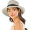imageCC Panama Sun Hat  Rolled Edge Fedora Style with Trim Band ampamp UPF 50 UV ProtectionGrey Multi