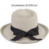 imageCC Panama Sun Hat  Rolled Edge Fedora Style with Trim Band ampamp UPF 50 UV ProtectionGrey Multi