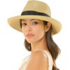 imageCC Panama Sun Hat  Rolled Edge Fedora Style with Trim Band ampamp UPF 50 UV ProtectionNatural