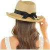 imageCC Panama Sun Hat  Rolled Edge Fedora Style with Trim Band ampamp UPF 50 UV ProtectionNatural