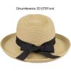 imageCC Panama Sun Hat  Rolled Edge Fedora Style with Trim Band ampamp UPF 50 UV ProtectionNatural