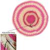 imageCC Paper Straw HandCrochet Bucket Hat2 Tone Stripes  Hot Pink