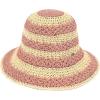 imageCC Paper Straw HandCrochet Bucket Hat2 Tone Stripes  Mauve