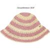 imageCC Paper Straw HandCrochet Bucket Hat2 Tone Stripes  Mauve