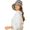 imageCC Paper Straw HandCrochet Bucket Hat2 Tone Stripes  Navy