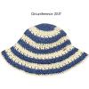 imageCC Paper Straw HandCrochet Bucket Hat2 Tone Stripes  Navy