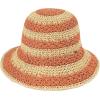 imageCC Paper Straw HandCrochet Bucket Hat2 Tone Stripes  Rust