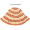 imageCC Paper Straw HandCrochet Bucket Hat2 Tone Stripes  Rust