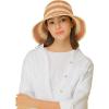 imageCC Paper Straw HandCrochet Bucket Hat2 Tone Stripes  Rust