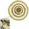 imageCC Paper Straw HandCrochet Bucket Hat2 Tone Stripes  Sage