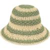 imageCC Paper Straw HandCrochet Bucket Hat2 Tone Stripes  Sage