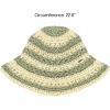 imageCC Paper Straw HandCrochet Bucket Hat2 Tone Stripes  Sage