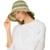 imageCC Paper Straw HandCrochet Bucket Hat2 Tone Stripes  Sage
