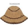 imageCC Paper Straw HandCrochet Bucket HatScallop Edge  Dk Natural