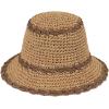 imageCC Paper Straw HandCrochet Bucket HatScallop Edge  Dk Natural