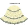 imageCC Paper Straw HandCrochet Bucket HatScallop Edge  Ivory