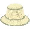 imageCC Paper Straw HandCrochet Bucket HatScallop Edge  Ivory