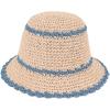 imageCC Paper Straw HandCrochet Bucket HatScallop Edge  Rose