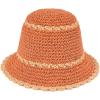 imageCC Paper Straw HandCrochet Bucket HatScallop Edge  Rust