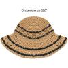 imageCC Paper Straw HandCrochet Bucket HatThin Stripe Patterns  Dk Natural