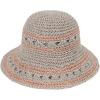 imageCC Paper Straw HandCrochet Bucket HatThin Stripe Patterns  Grey