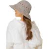 imageCC Paper Straw HandCrochet Bucket HatThin Stripe Patterns  Grey