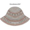 imageCC Paper Straw HandCrochet Bucket HatThin Stripe Patterns  Grey