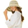 imageCC Paper Straw HandCrochet Bucket HatThin Stripe Patterns  Natural