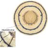 imageCC Paper Straw HandCrochet Bucket HatThin Stripe Patterns  Natural