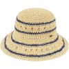 imageCC Paper Straw HandCrochet Bucket HatThin Stripe Patterns  Natural