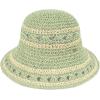 imageCC Paper Straw HandCrochet Bucket HatThin Stripe Patterns  Sage