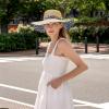 imageCC Paper Straw Sunhat  for WomenLeopardlt Blue