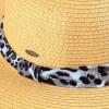 imageCC Paper Straw Sunhat  for WomenLeopardlt Blue