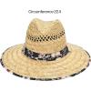 imageCC Paradise Ocean Print Bamboo Lifeguard Hat with Adjustable Strap  for UnisexTropical Hibiscus