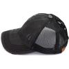 imageCC Ponycap Messy High Bun Ponytail Adjustable Glitter Mesh Trucker Baseball CapA Elastic Bandblack