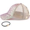 imageCC Ponycap Messy High Bun Ponytail Adjustable Glitter Mesh Trucker Baseball CapA Elastic Bandcrystal Ombre Mermaidkids