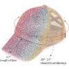 imageCC Ponycap Messy High Bun Ponytail Adjustable Glitter Mesh Trucker Baseball CapA Elastic Bandcrystal Ombre Mermaidkids