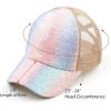 imageCC Ponycap Messy High Bun Ponytail Adjustable Glitter Mesh Trucker Baseball CapA Elastic Bandcrystal Ombre Unicon