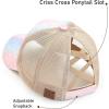 imageCC Ponycap Messy High Bun Ponytail Adjustable Glitter Mesh Trucker Baseball CapA Elastic Bandcrystal Ombre Unicon