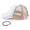 imageCC Ponycap Messy High Bun Ponytail Adjustable Glitter Mesh Trucker Baseball CapA Elastic Bandcrystal Ombre Uniconkids