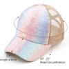 imageCC Ponycap Messy High Bun Ponytail Adjustable Glitter Mesh Trucker Baseball CapA Elastic Bandcrystal Ombre Uniconkids