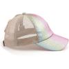 imageCC Ponycap Messy High Bun Ponytail Adjustable Glitter Mesh Trucker Baseball CapA Elastic Bandombre Sparkle Glitter Pink