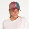 imageCC Ponycap Messy High Bun Ponytail Adjustable Glitter Mesh Trucker Baseball CapA Elastic Bandombre Sparkle Glitter Pink