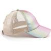 imageCC Ponycap Messy High Bun Ponytail Adjustable Glitter Mesh Trucker Baseball CapA Elastic Bandombre Sparkle Glitter Pinkkids