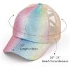 imageCC Ponycap Messy High Bun Ponytail Adjustable Glitter Mesh Trucker Baseball CapA Elastic Bandombre Sparkle Glitter Pinkkids